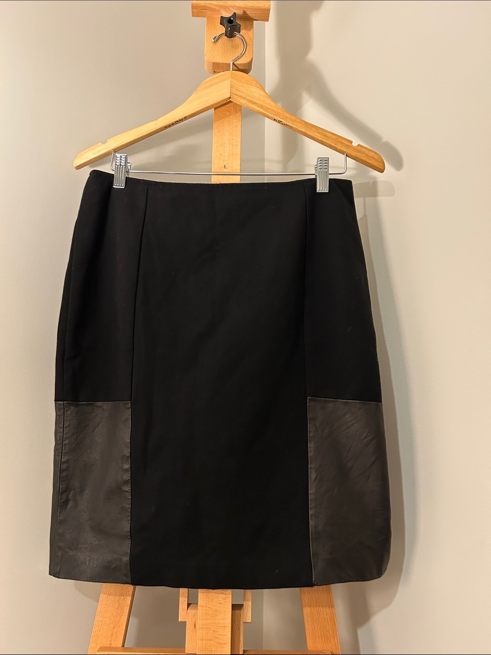 Danier Black Pencil Skirt with Leather Side Panels